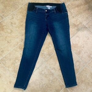 Isabel Maternity Ankle Cropped Dark Wash Size 6 Cozy Jeggings